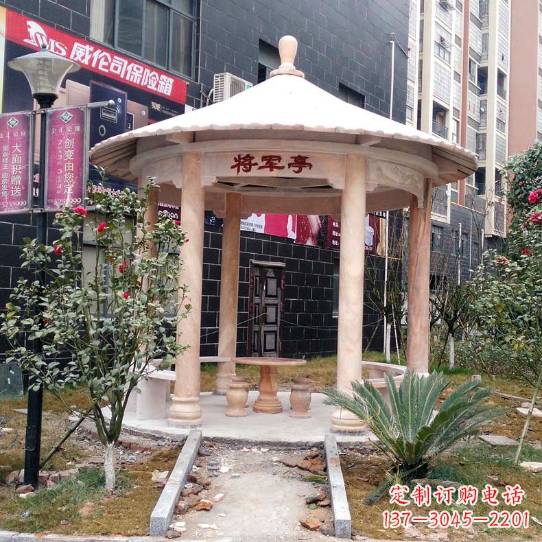 益阳精美大理石凉亭雕塑