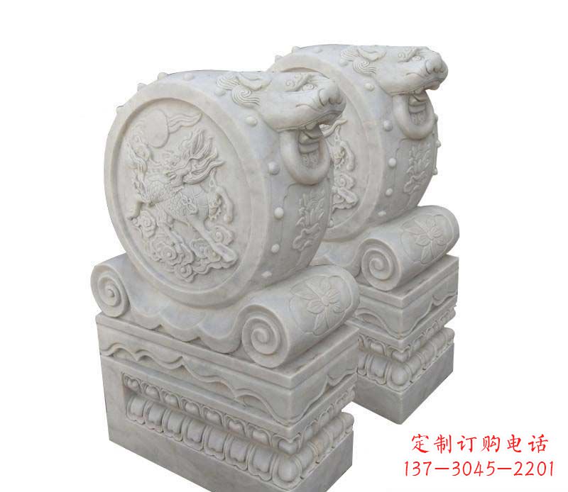 益阳大理石狮子头门墩雕塑