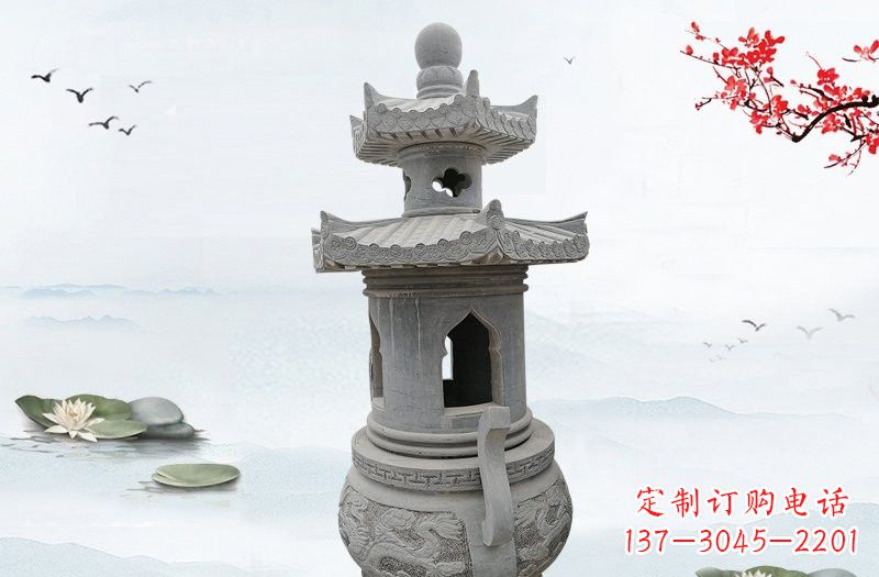 益阳精美工艺石香炉雕塑
