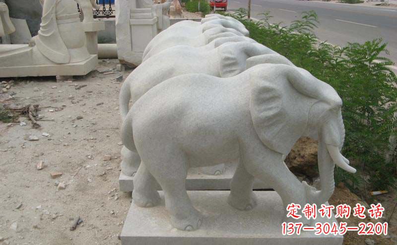 益阳大理石小象公园动物石雕