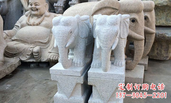 益阳大理石大象雕塑 招财进宝