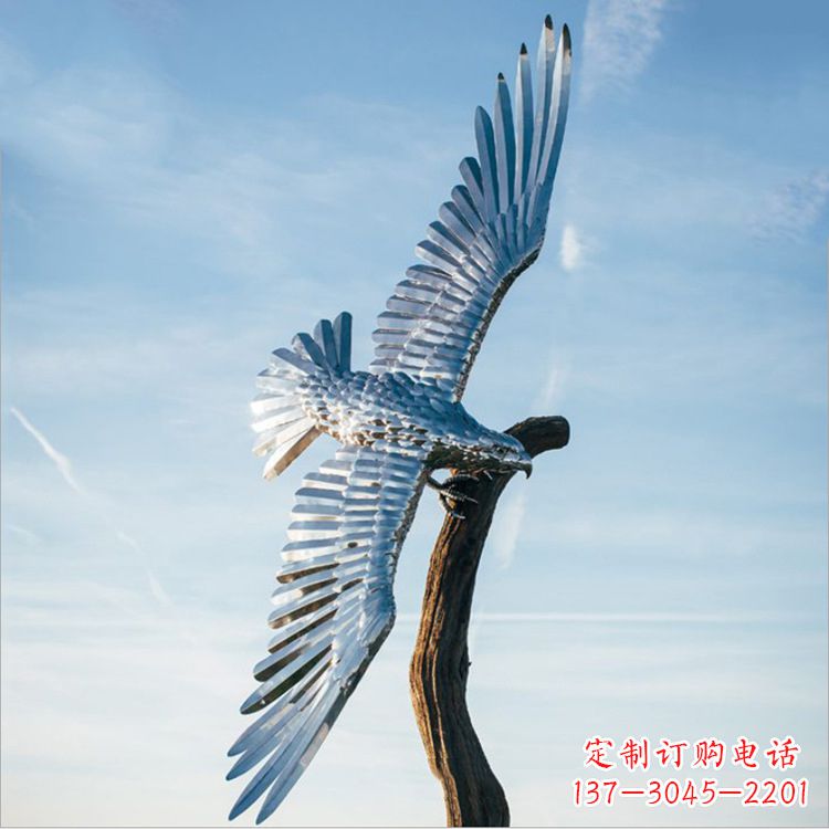 益阳大鹏展翅老鹰不锈钢雕塑