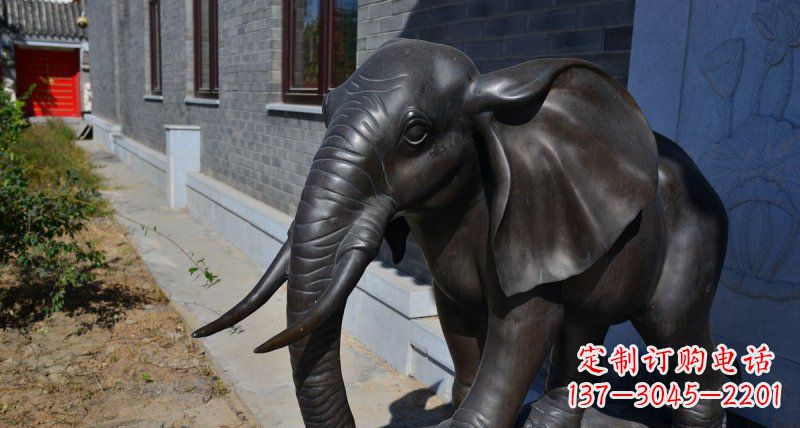 益阳大象动物铜雕 (2)