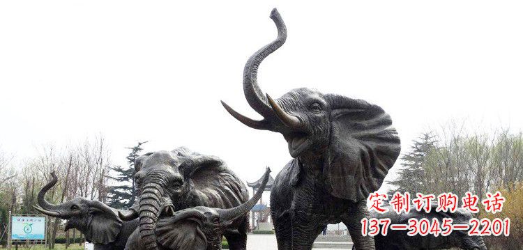 益阳大象群铜雕景观