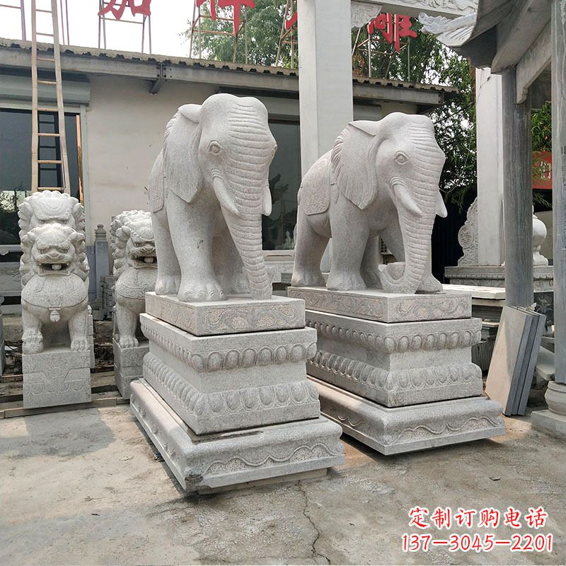 益阳大象石材喷水雕塑