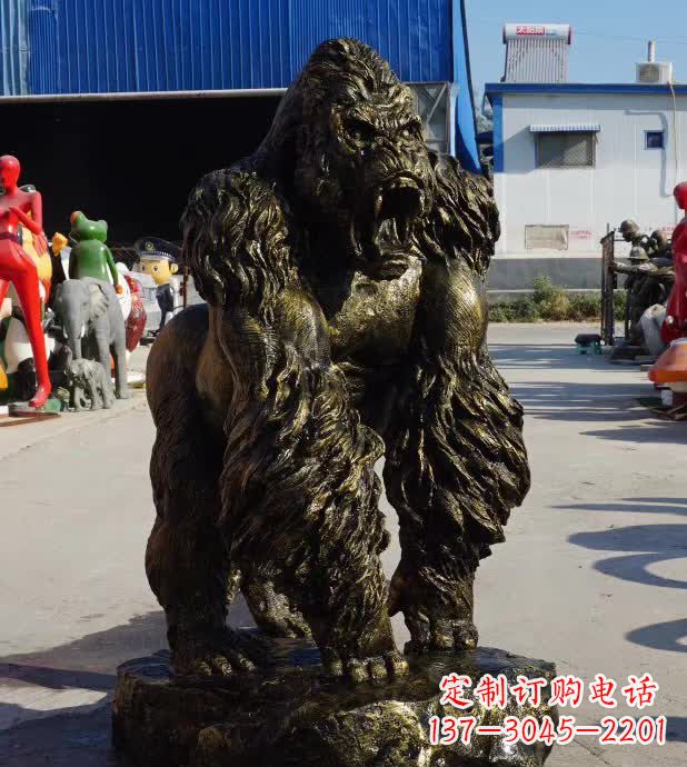 益阳中领雕塑精美的猩猩铜雕