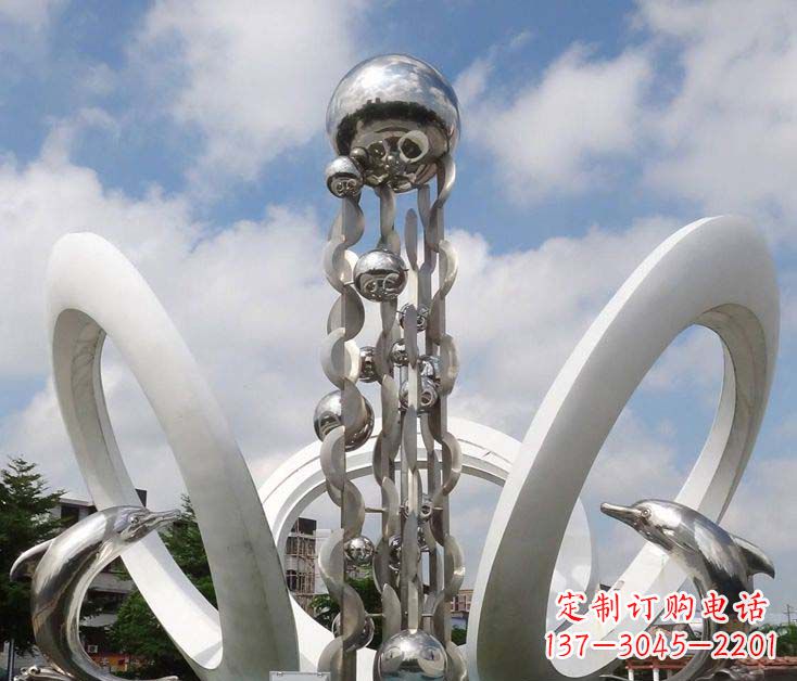 益阳精致不锈钢海豚雕塑