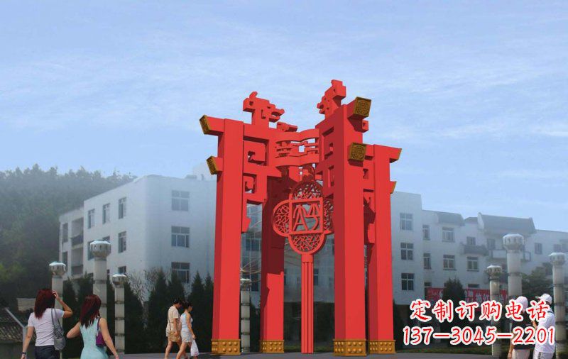 益阳不锈钢灯笼雕塑