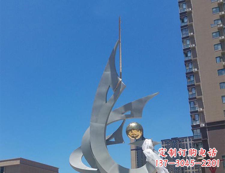 益阳大型创意景观凤凰广场景观不锈钢雕塑