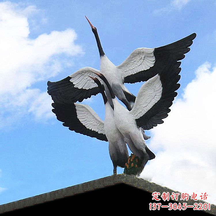 益阳仙鹤玻璃钢景观动物雕塑