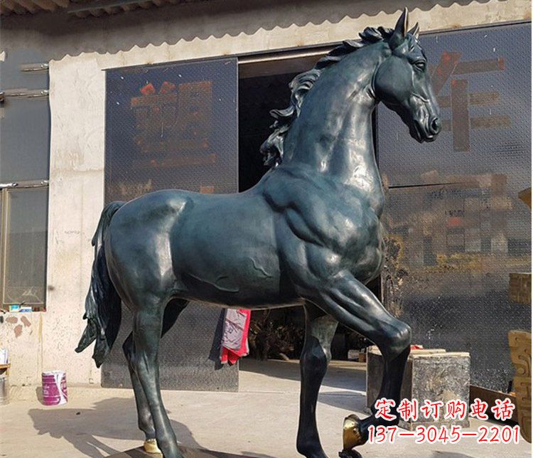 益阳大型公园铸铜马雕塑 (2)