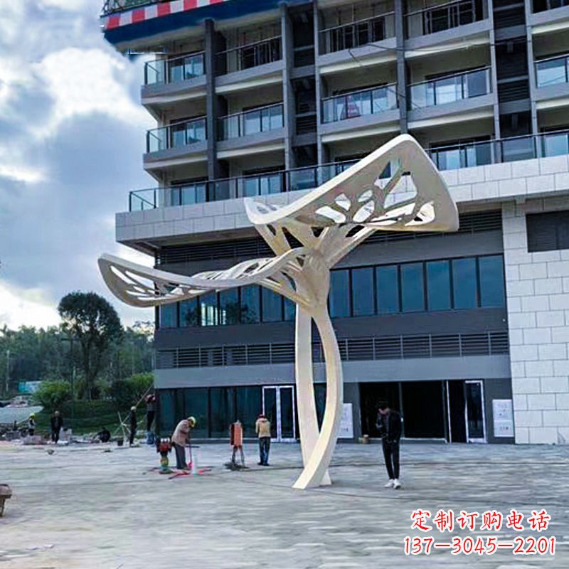 益阳不锈钢抽象树叶雕塑