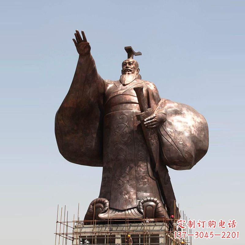 益阳传承历史风采,精美秦始皇铜雕塑