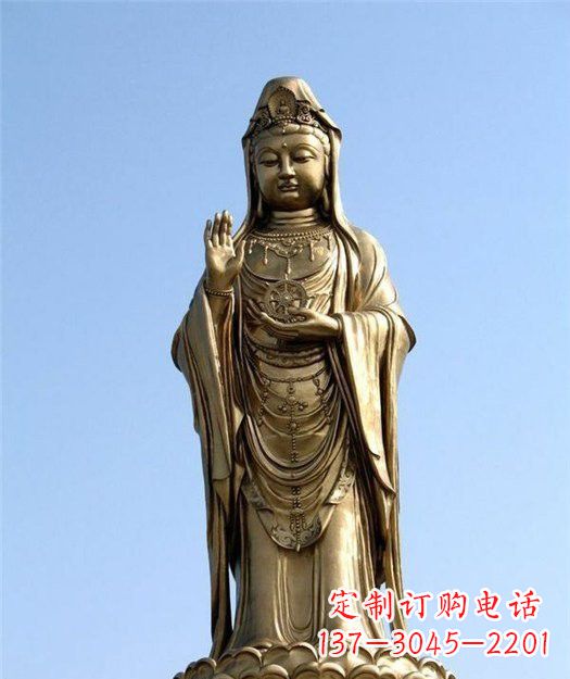 益阳大型立式铜观音雕塑