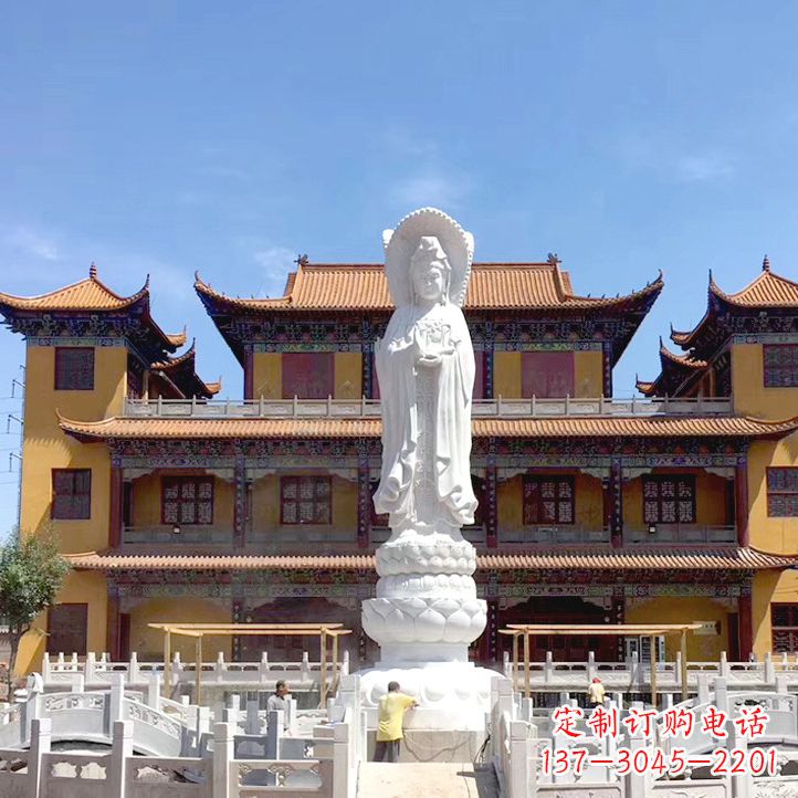 益阳精美汉白玉观音石雕塑