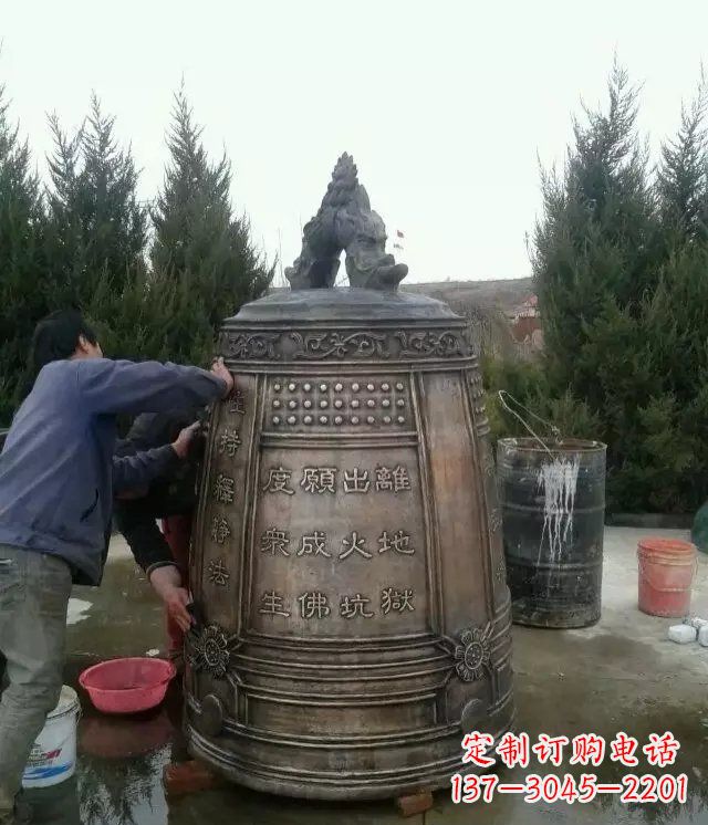 益阳中领雕塑-大型铜钟寺庙铜雕