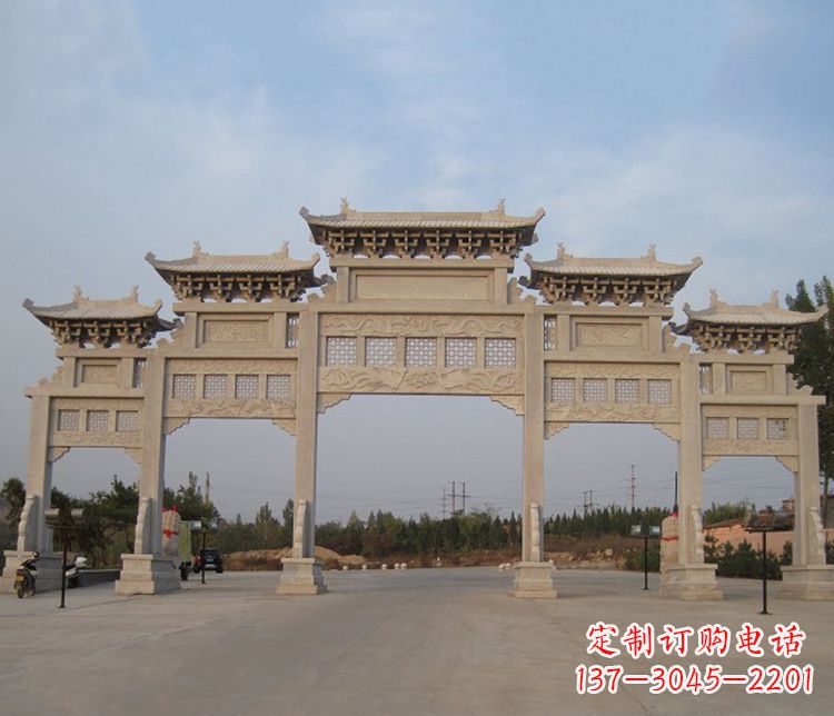 益阳大型五门牌坊石雕精美雕塑