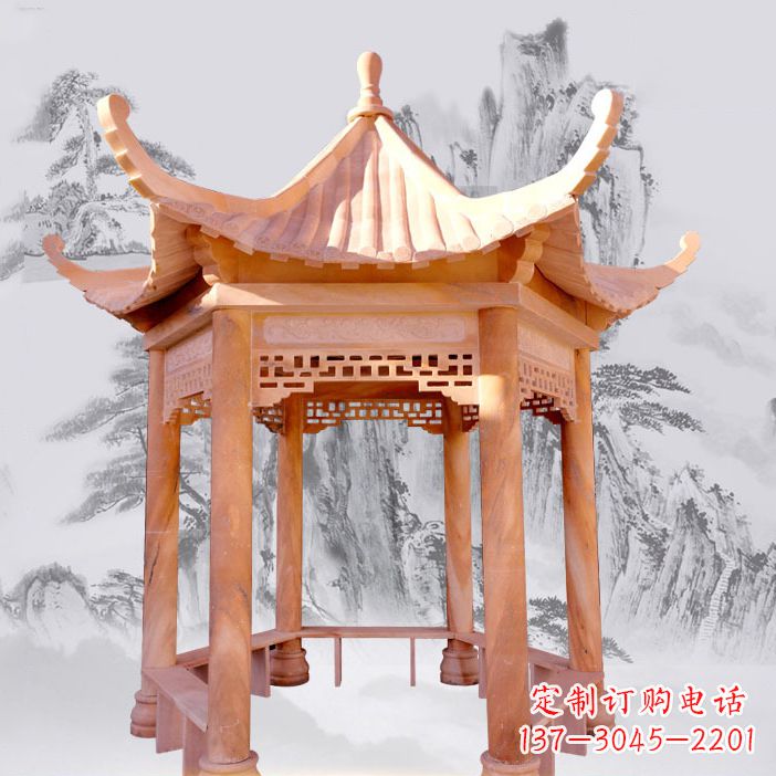 益阳优雅大理石雕刻凉亭