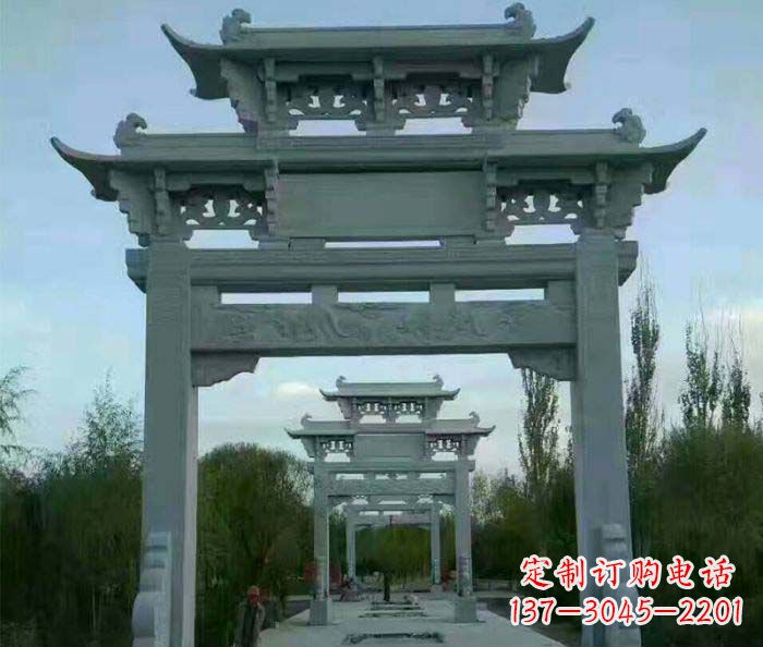 益阳牌坊雕塑精美大理石雕塑艺术