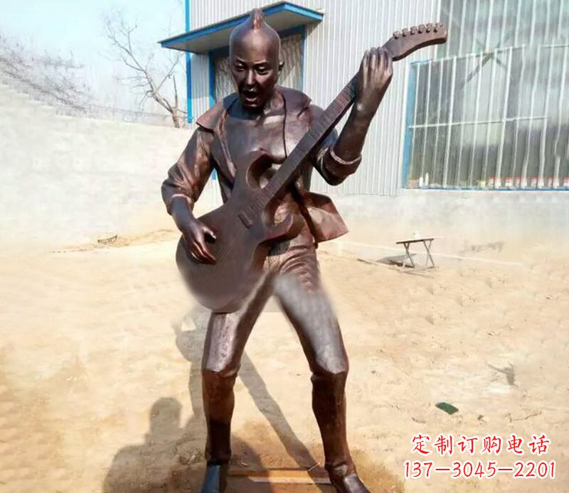 益阳精致细腻的铜吉他雕塑
