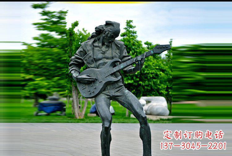 益阳铜雕吉他景观雕塑