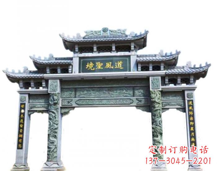 益阳精美石雕牌坊雕塑,为贵客营造至尊荣耀