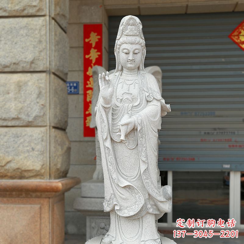益阳经典青石观音雕塑