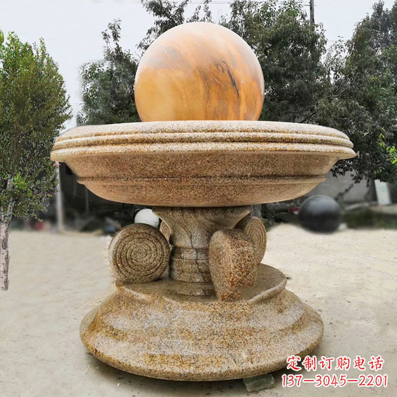 益阳中领雕塑最具创意的电动风水球雕塑