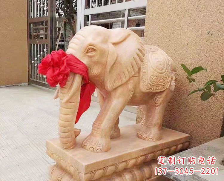 益阳精心雕刻大象石雕