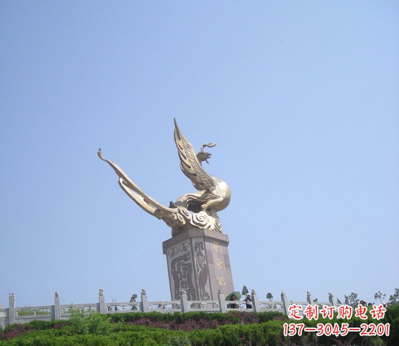 益阳传统工艺精美凤凰铜雕塑