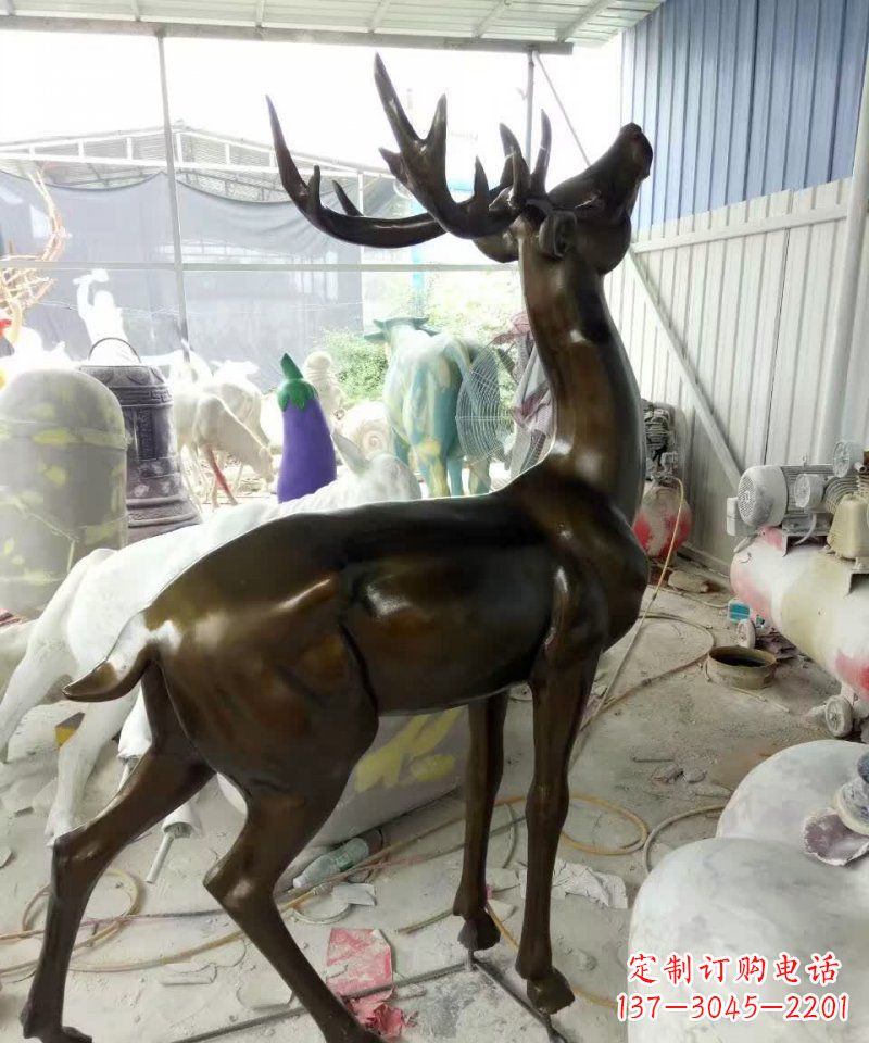 益阳动物鹿铜雕