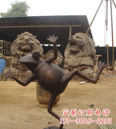 益阳青蛙铜雕,精美而可爱