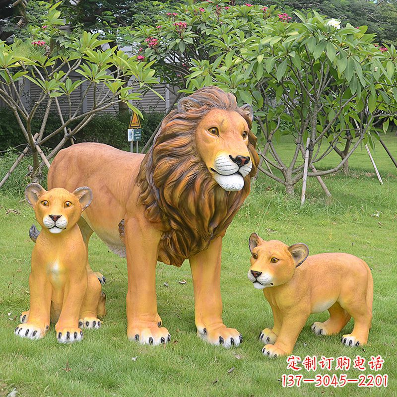 益阳古典风格仿真狮子雕塑摆件