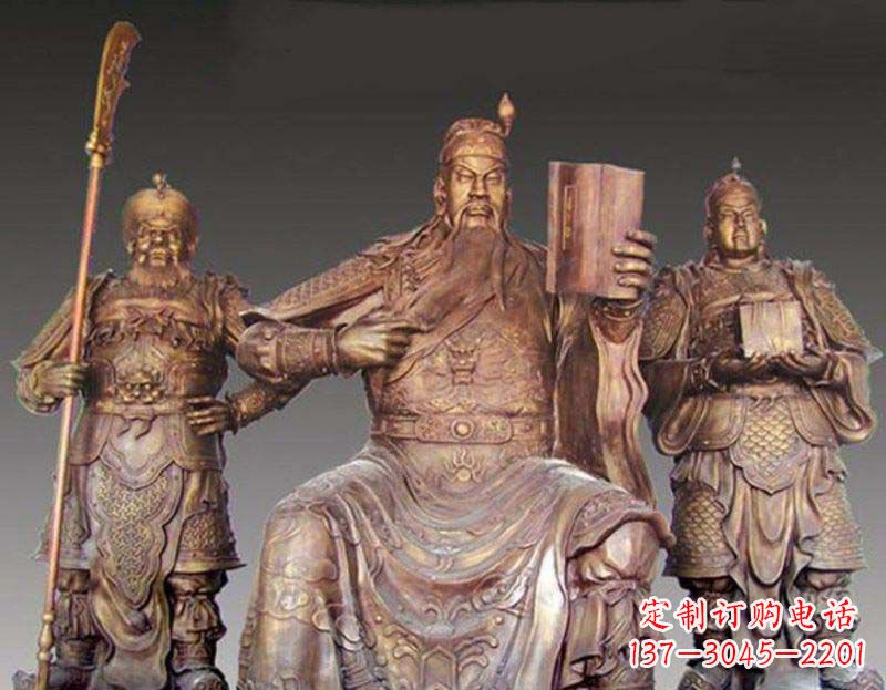 益阳中领雕塑艺术以关公武财神铜雕塑荣耀家中