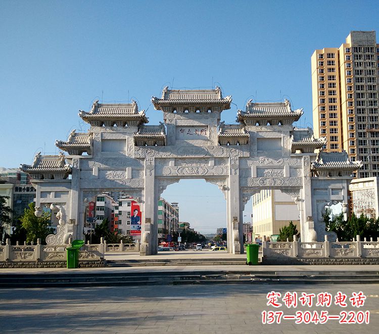 益阳精致锻铜牌坊雕塑