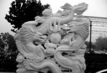 益阳精美大理石双龙雕塑