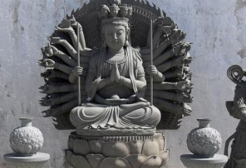 益阳宗教庙宇千手观音大理石雕塑