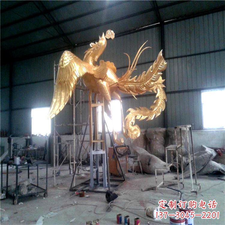 益阳锻铜精美凤凰雕塑