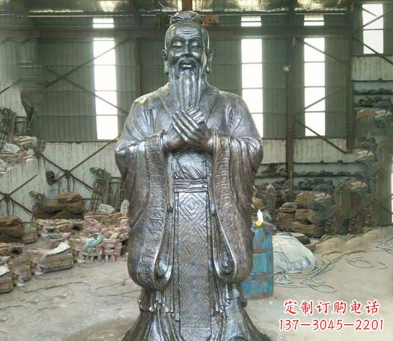 益阳锻铜校园老子人物雕塑,铸就永恒的追求