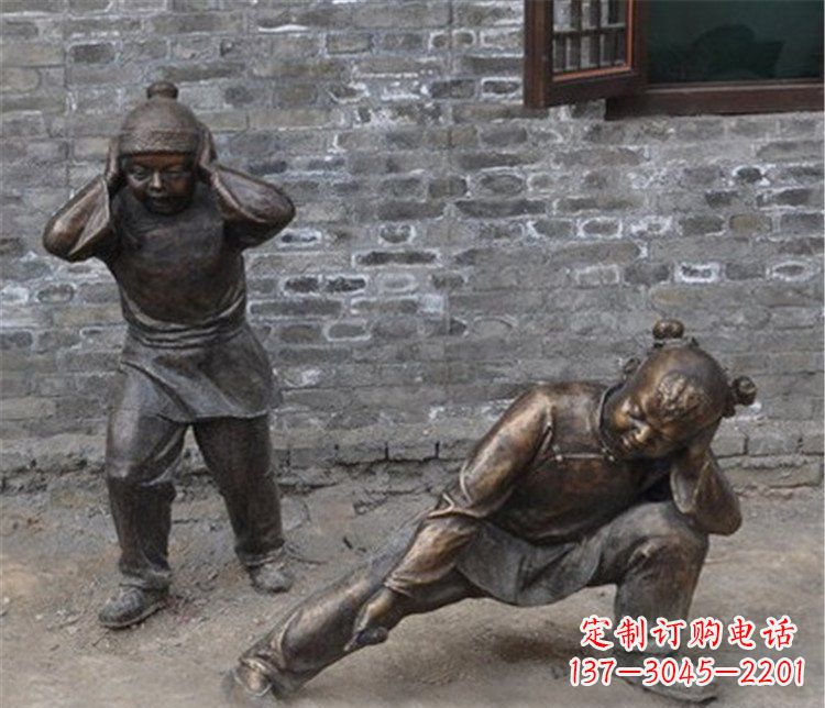 益阳儿童放鞭炮公园雕塑