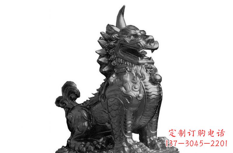 益阳独角兽铜雕塑,精美细腻传统工艺