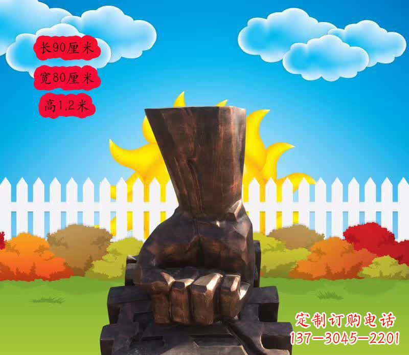 益阳法治拳头铜雕