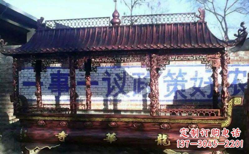 益阳方形寺庙香炉铜雕塑