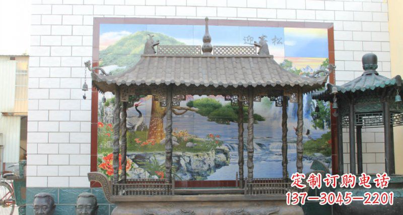 益阳方形香炉寺庙铜雕塑