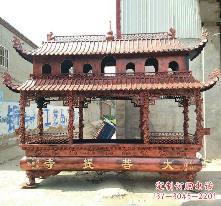 益阳方形铜定制香炉雕塑