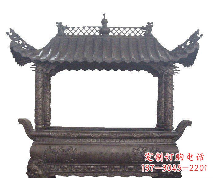益阳古典庙宇香炉铜雕