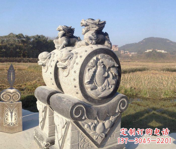 益阳仿古抱鼓石门墩雕塑