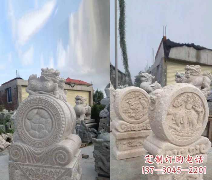益阳仿古抱鼓石门墩雕塑