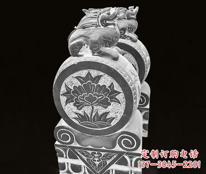益阳仿古麒麟抱鼓石镇宅石门墩