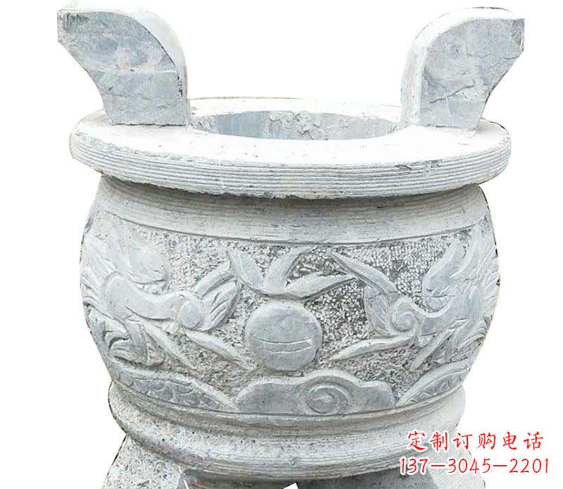 益阳精美仿古三足香炉石雕